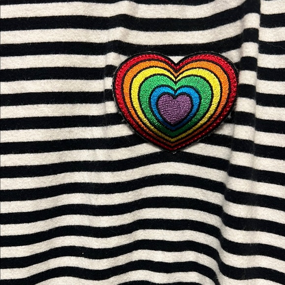 Hot topic Black and White Striped Dress with Rainbow Trim large - Picture 3 of 3